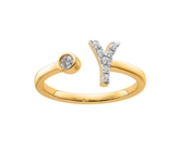 9K YG 0.18ct F VS LGD INITIAL "Y" RING